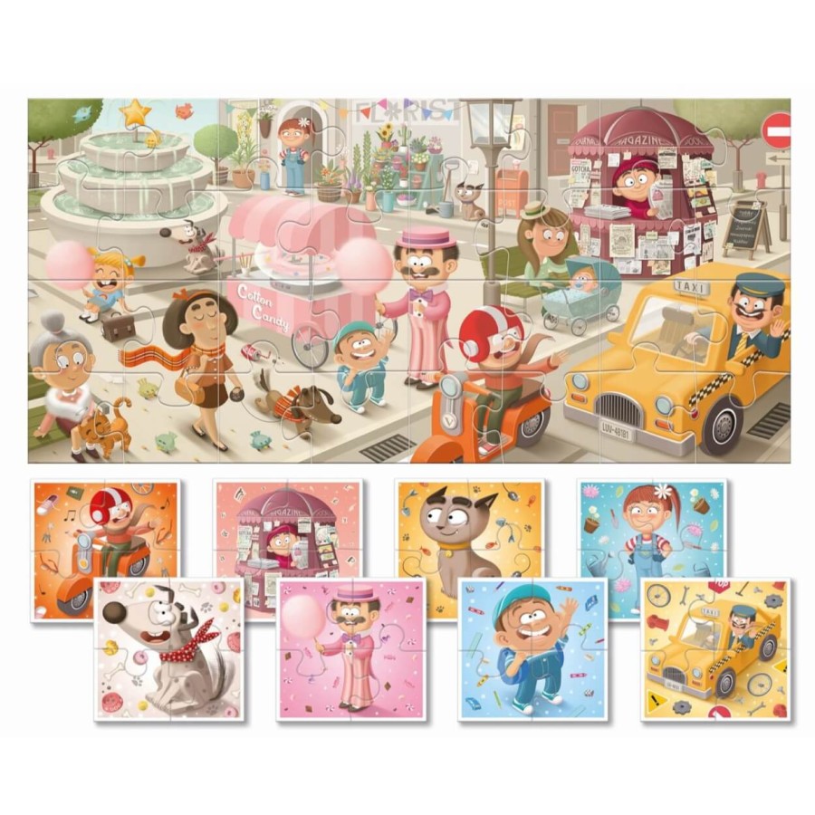 Baby puzzle - dwustronne puzzle dla najmłodszych - MIASTO / Ludaticca