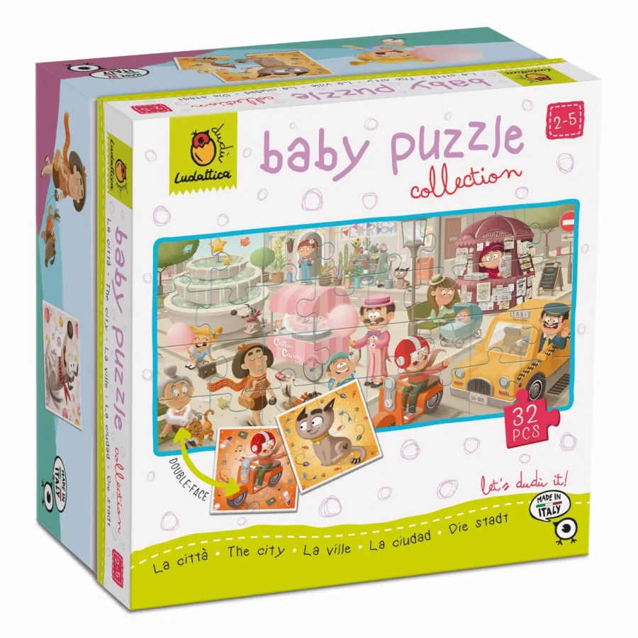 Baby puzzle - dwustronne puzzle dla najmłodszych - MIASTO / Ludaticca