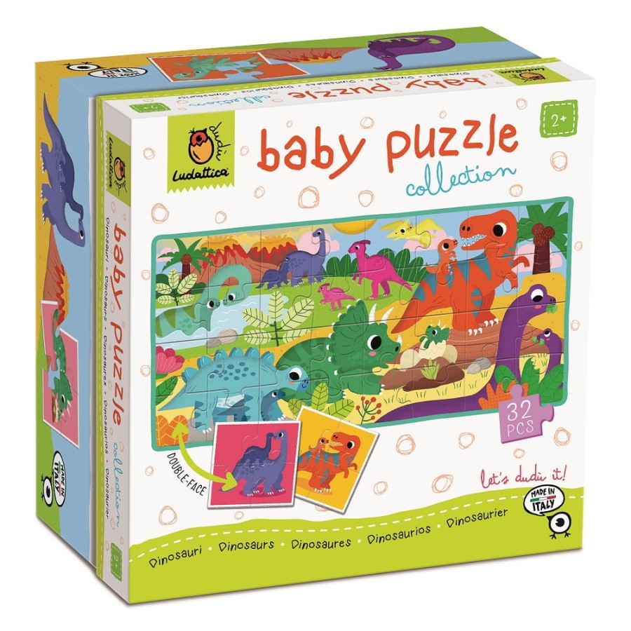 Baby puzzle - dwustronne puzzle dla najmłodszych - DINOZAURY / Ludaticca