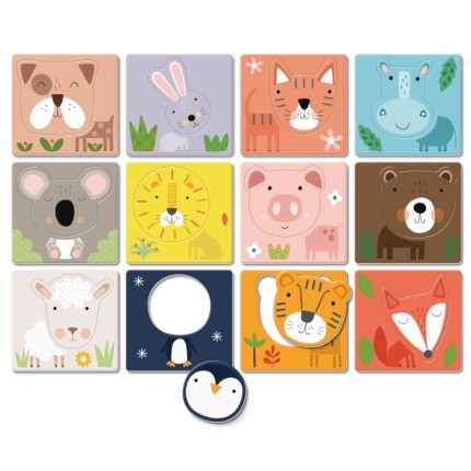 PLAY DUDÙ - gra, układanka “czyj to pyszczek?” - kształty, kolory, zwierzęta / Ludattica