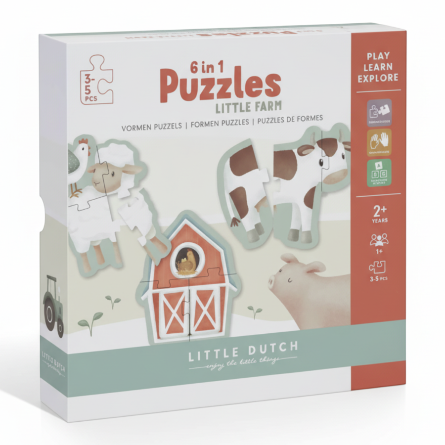 Puzzle 6 elementów Little Farm FSC / Little Dutch