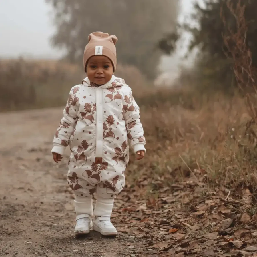 Kombinezon zimowy - żołędzie na ecru / Zezuzulla ZZZ