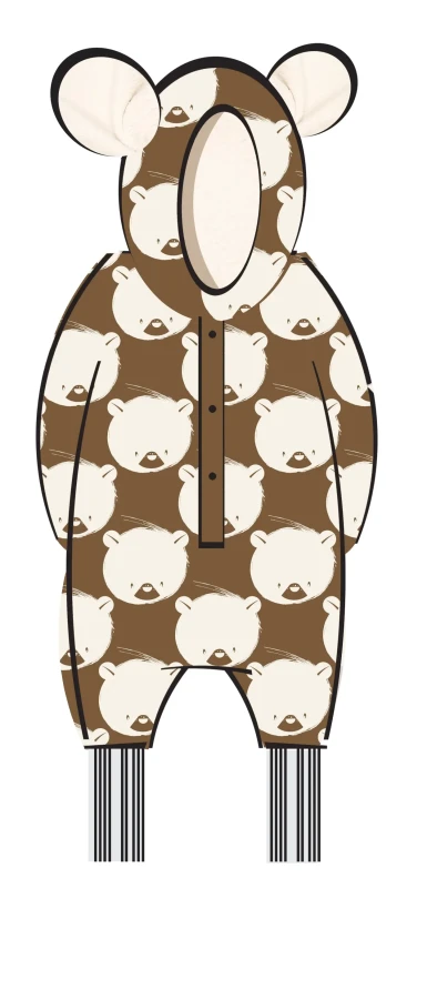 Kombinezon zimowy - misie polarne na brązowym / Zezuzulla ZZZ