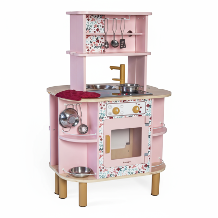 Dwustronna drewniana kuchnia Twist z 8 akcesoriami / Janod