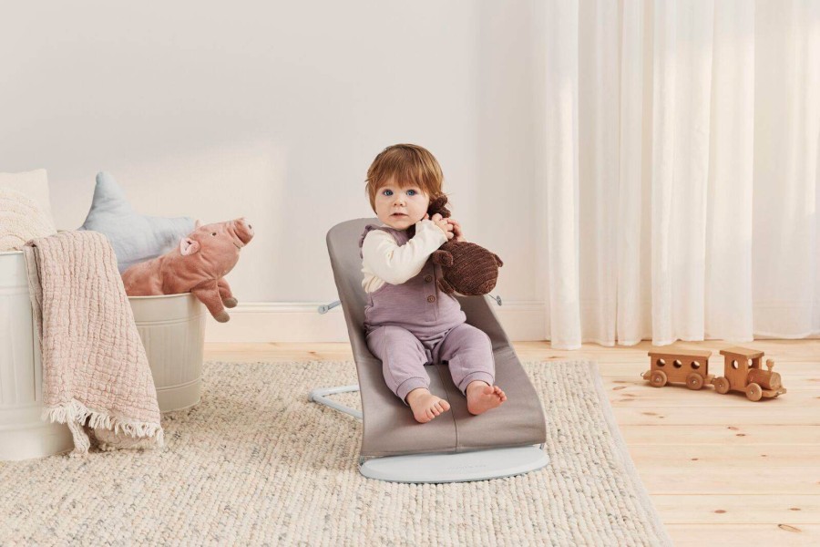 BABYBJORN - leżaczek BLISS WOVEN, Petal Quilt, Sand Grey