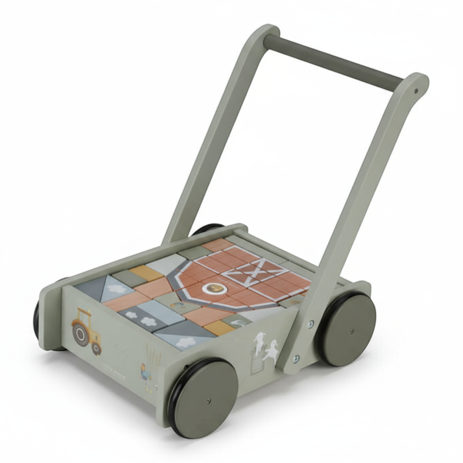 Wózek z klockami Little Farm FSC / Little Dutch