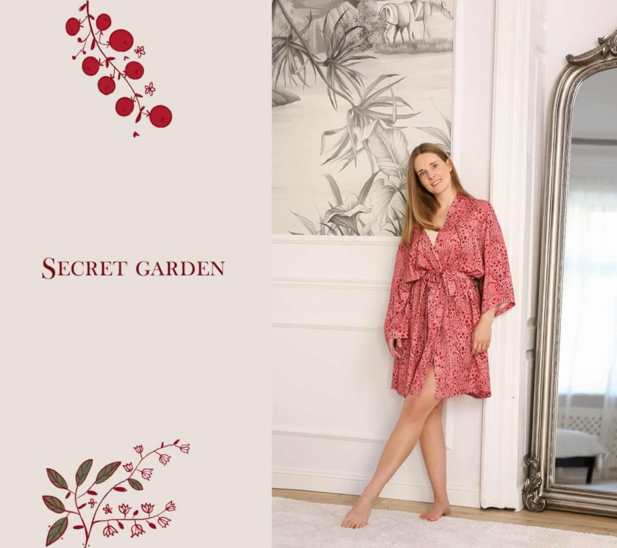 Szlafrok kimono bambusowe - Secret garden / Lullalove