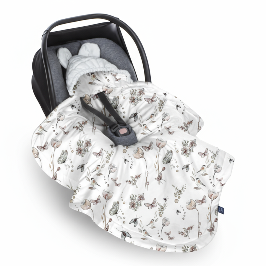 Kocyk do fotelika - Natura - szary velvet / BabySteps