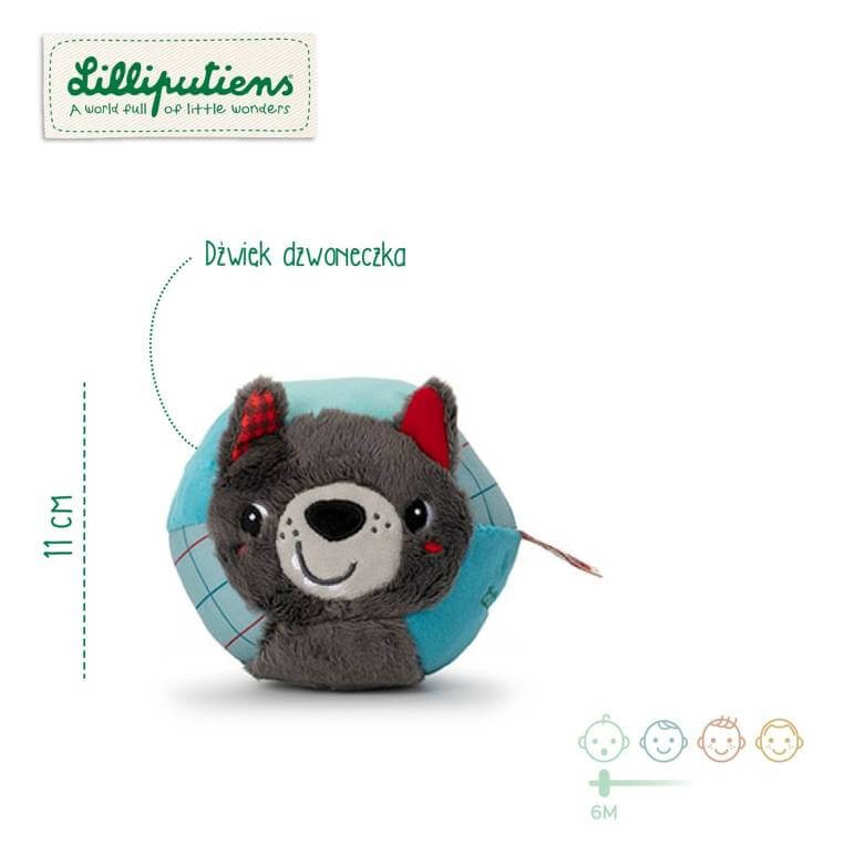 Piłeczka sensoryczna z dzwoneczkiem Wilk Louis / Lilliputiens