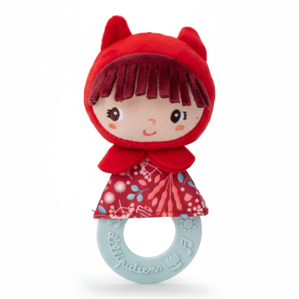 Grzechotka z silikonowym gryzakiem Czerwony Kapturek / Lilliputiens