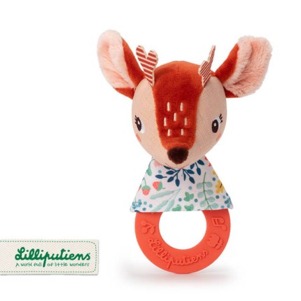 Grzechotka z silikonowym gryzakiem Sarenka Stella / Lilliputiens