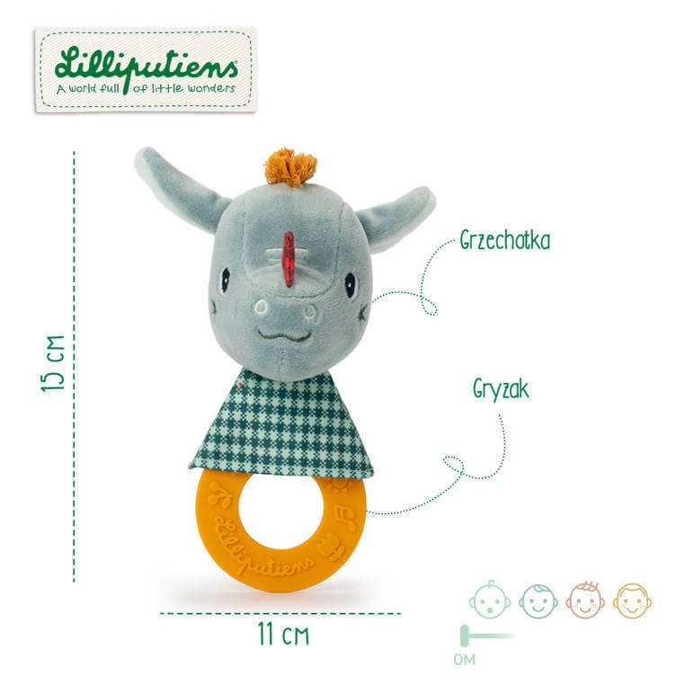 Grzechotka z silikonowym gryzakiem Smok Joe / Lilliputiens