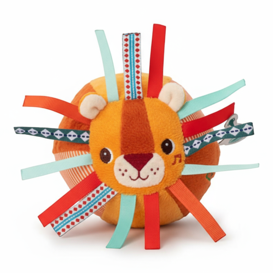 Piłeczka z dzwoneczkiem i szeleszczącą folią Lew Jack 6 m+ / Lilliputiens