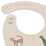 Silikonowy śliniak z kieszonką Tilda 2-pak - Leopard multi mix / Liewood