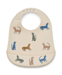 Silikonowy śliniak z kieszonką Tilda 2-pak - Leopard multi mix / Liewood