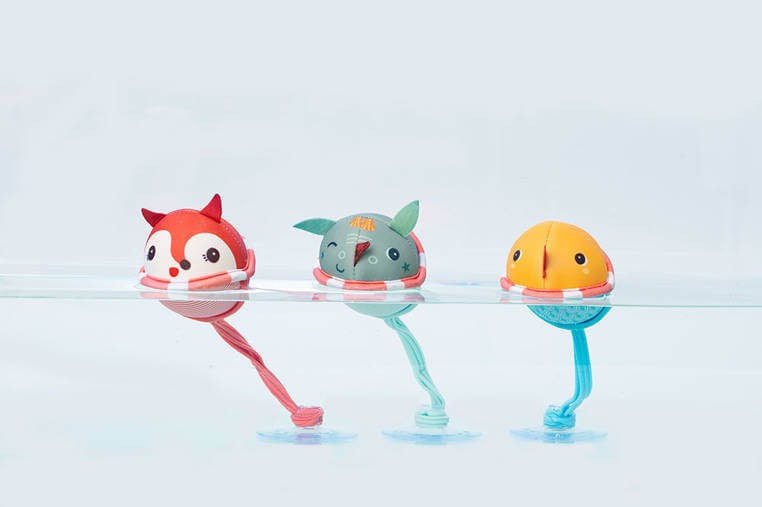 Zestaw 3 piłeczek do kąpieli z przyssawkami Smok Joe 3 m+ / Lilliputiens