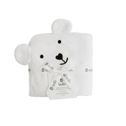 Ręcznik bambusowy z kapturkiem 85x85cm – biały / Bolo
