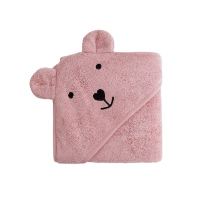 Ręcznik bambusowy z kapturkiem 85x85cm –pudrowy róż / Bolo