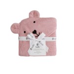 Ręcznik bambusowy z kapturkiem 85x85cm –pudrowy róż / Bolo