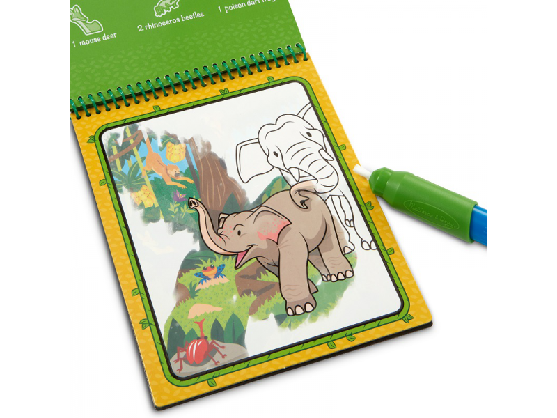 Melissa and Doug, Wielorazowa Wodna Kolorowanka WATER WOW Dżungla