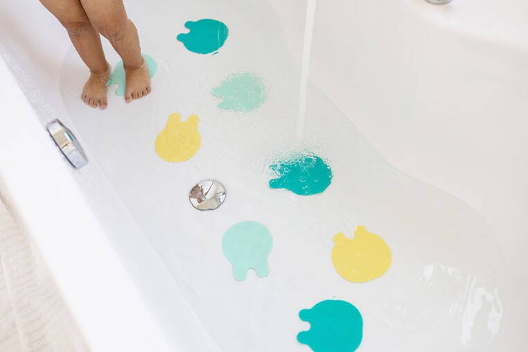 Przyssawki antypoślizgowe do wanny meduzy Grippi Jellyfish - Minty yellow / QUUT