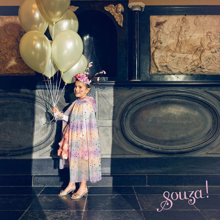 Kostium tęczowa peleryna z kapturem wróżka Julyanne / Souza!