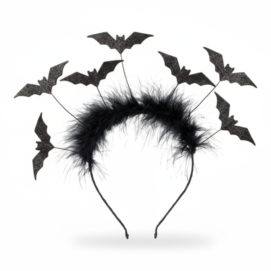 Opaska z futerkiem i nietoperzami czarna Hermione / Souza!