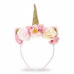 Opaska z kwiatami i złotym rogiem jednorożca / Souza!