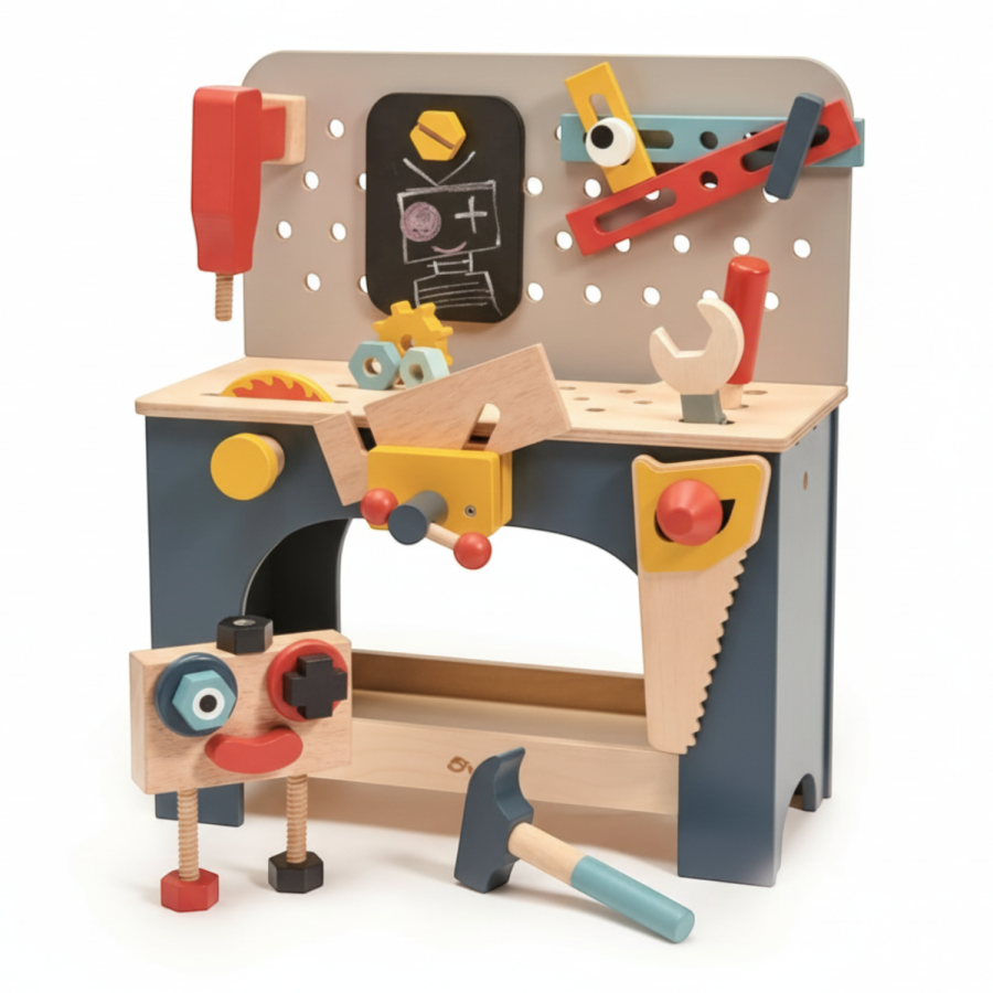 Drewniany zestaw majsterkowicza, warsztat / Tender Leaf Toys