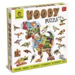 WOODY PUZZLE – drewniane puzzle konturowe – DINOZAURY / Ludattica