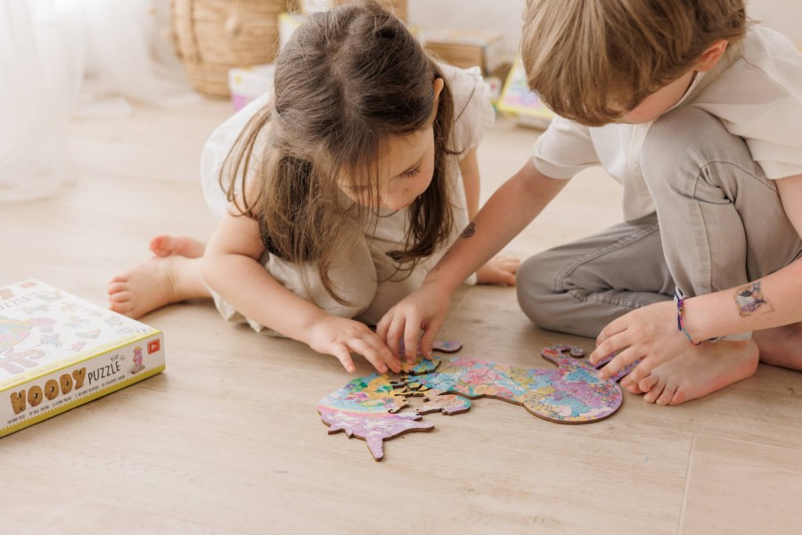 WOODY PUZZLE – drewniane puzzle konturowe – BAŚNIOWE POSTACI / Ludattica