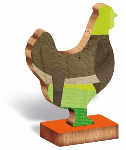 WOODY PUZZLE – drewniane puzzle konturowe – FARMA / Ludattica