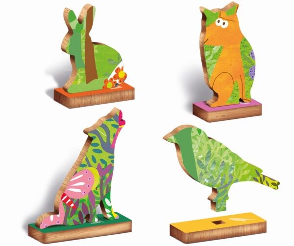 WOODY PUZZLE – drewniane puzzle konturowe – LAS / Ludattica