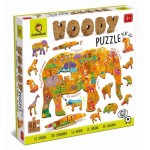 WOODY PUZZLE – drewniane puzzle konturowe – SAWANNA / Ludattica