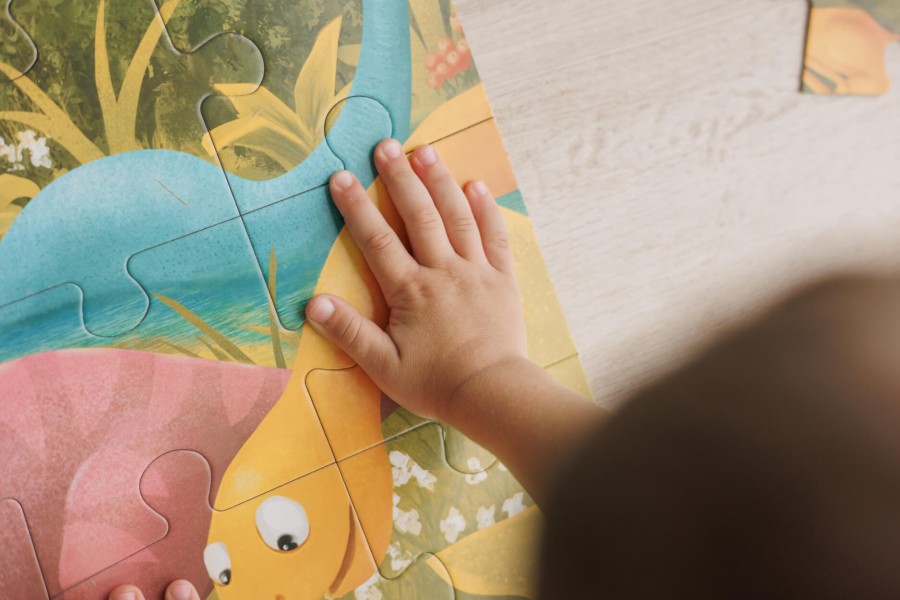 GIANT PUZZLE – puzzle podłogowe – DINOZAURY / Ludattica