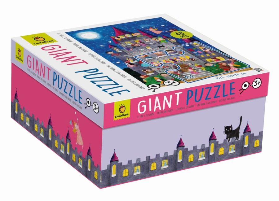 GIANT PUZZLE – puzzle podłogowe – ZAMEK Z WRÓŻKAMI I ORKAMI / Ludattica