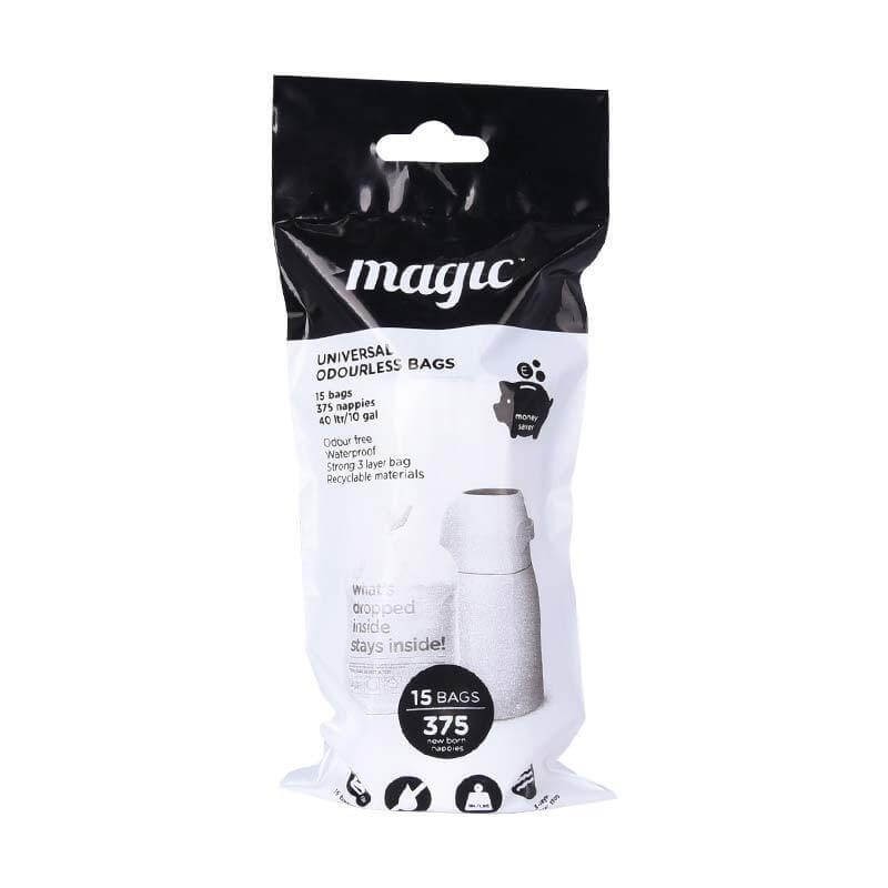 Worki na zużyte pieluchy, trzywarstwowe - 1 rolka, 15 worków / Magic