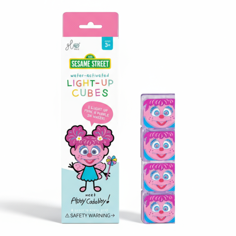 Kostki sensoryczne świecące w wodzie Abby Ulica Sezamkowa - zabawka kąpielowa / Glo Pals