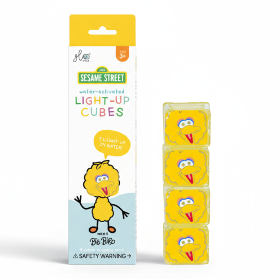 Kostki sensoryczne świecące w wodzie Wielki Ptak Ulica Sezamkowa - zabawka kąpielowa / Glo Pals
