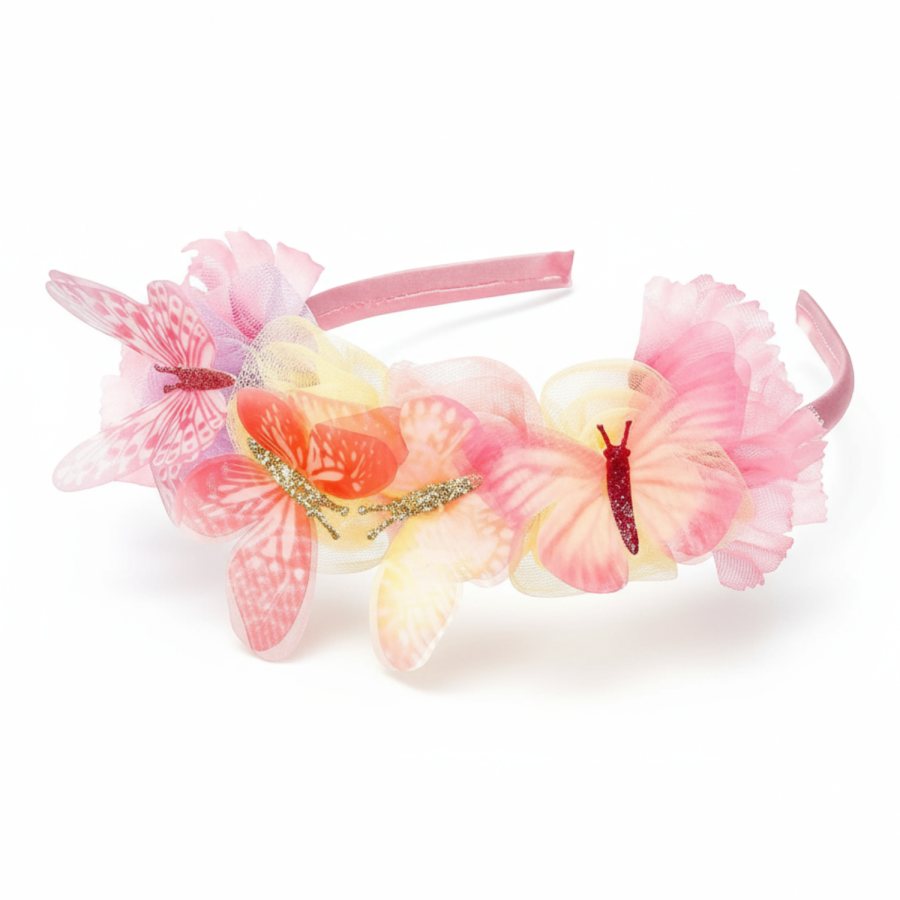 Opaska z kwiatami i motylami Lilyanne / Souza!