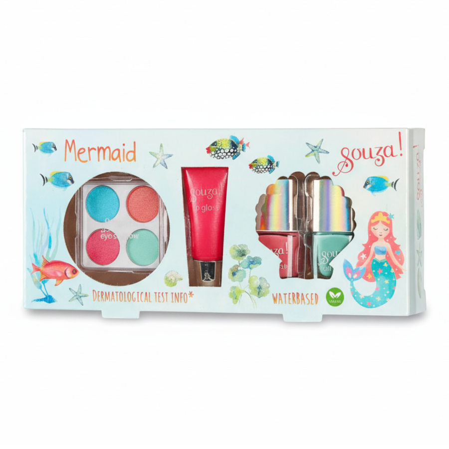 Kosmetyki do makijażu dla dzieci 7 el. zestaw Syrenka / Souza!
