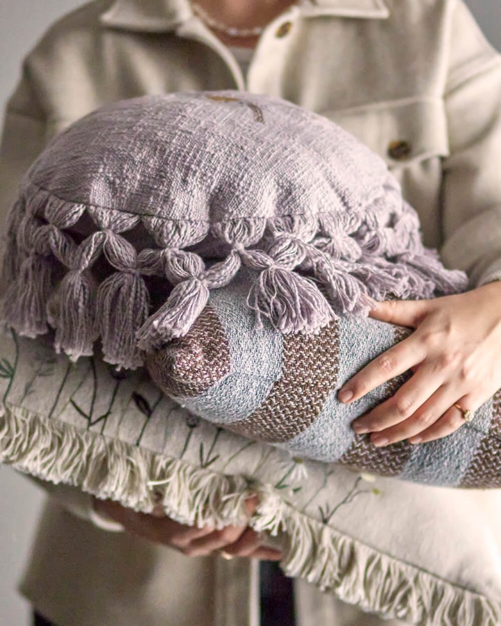 Poduszka dekoracyjna Elinna - Purple / Bloomingville Mini