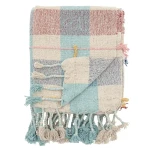 Bawełniana narzuta Mille - blue, 160x130 cm / Bloomingville Mini