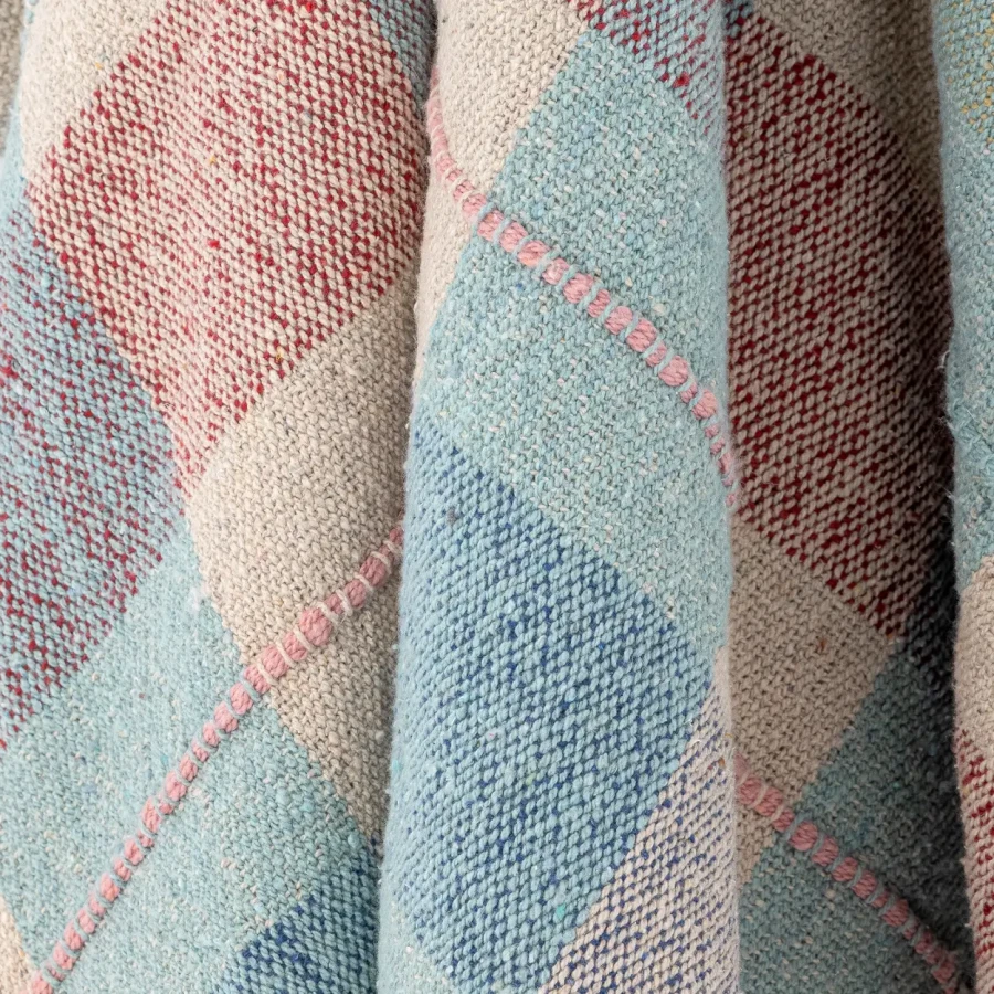 Bawełniana narzuta Mille - blue, 160x130 cm / Bloomingville Mini