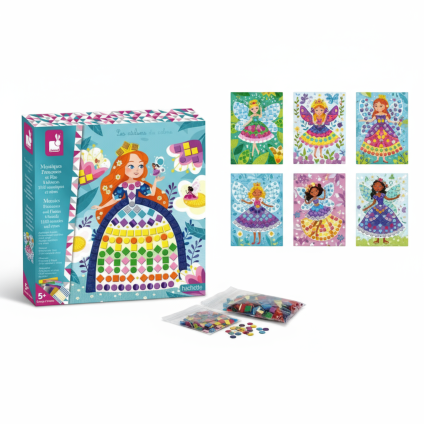 Zestaw kreatywny Mozaika Księżniczki i wróżki 5+/ Janod