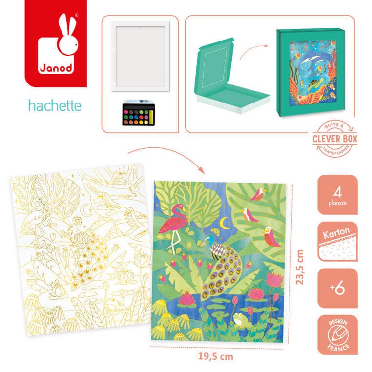 Zestaw kreatywny Złote kontury Zwierzęta 6+ / Janod