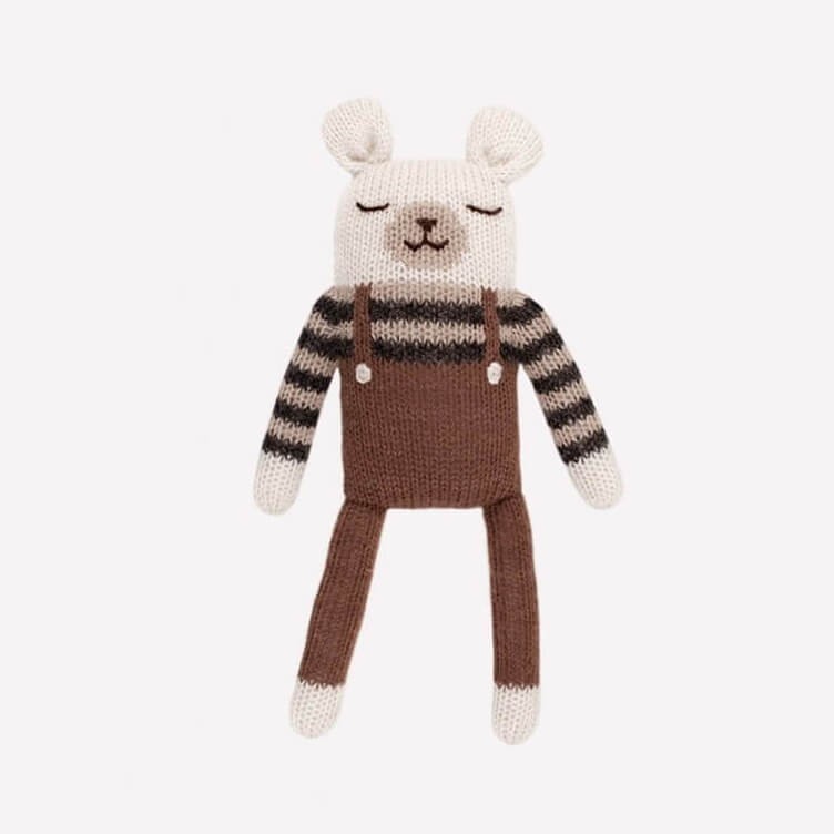Dziergany miś z wełny alpaki - nut overalls / Main Sauvage