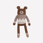 Dziergany miś z wełny alpaki - oat jacquard sweater / Main Sauvage