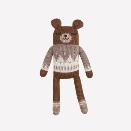 Dziergany miś z wełny alpaki - oat jacquard sweater / Main Sauvage