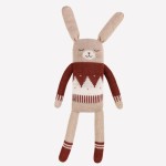 Duży dziergany królik z wełny alpaki - sienna jacquard sweater / Main Sauvage
